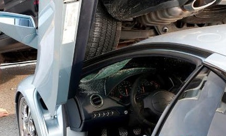 Lamborghini Murcielago заехал под Santa Fe