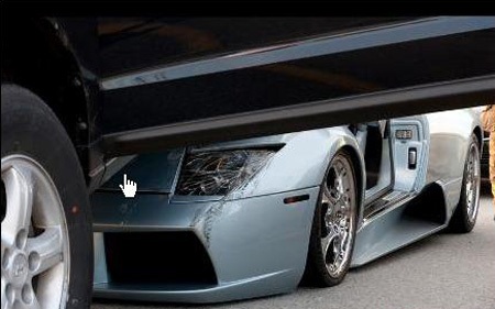 Lamborghini Murcielago заехал под Santa Fe