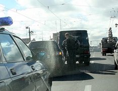 МКАД снова встал из-за аварии