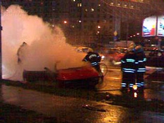 В столице сгорел Ferrari