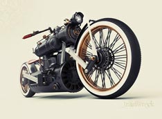 Train Wreck или концепт парового мотоцикла