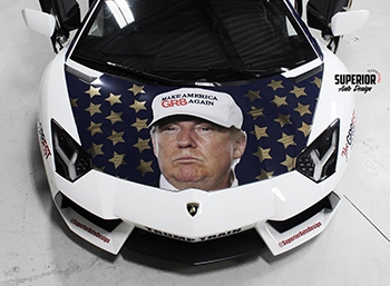 Lamborghini Aventador отметился изображением Дональда Трампа